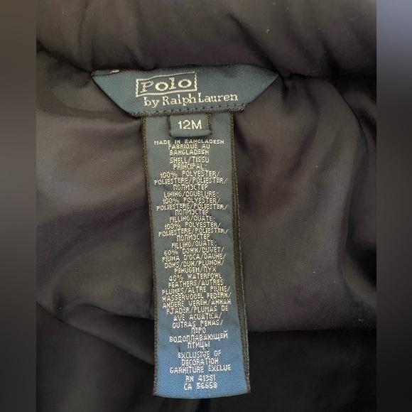 Polo Ralph Lauren Navy Down Puffer Snowsuit 12 months - Picture 5 of 5